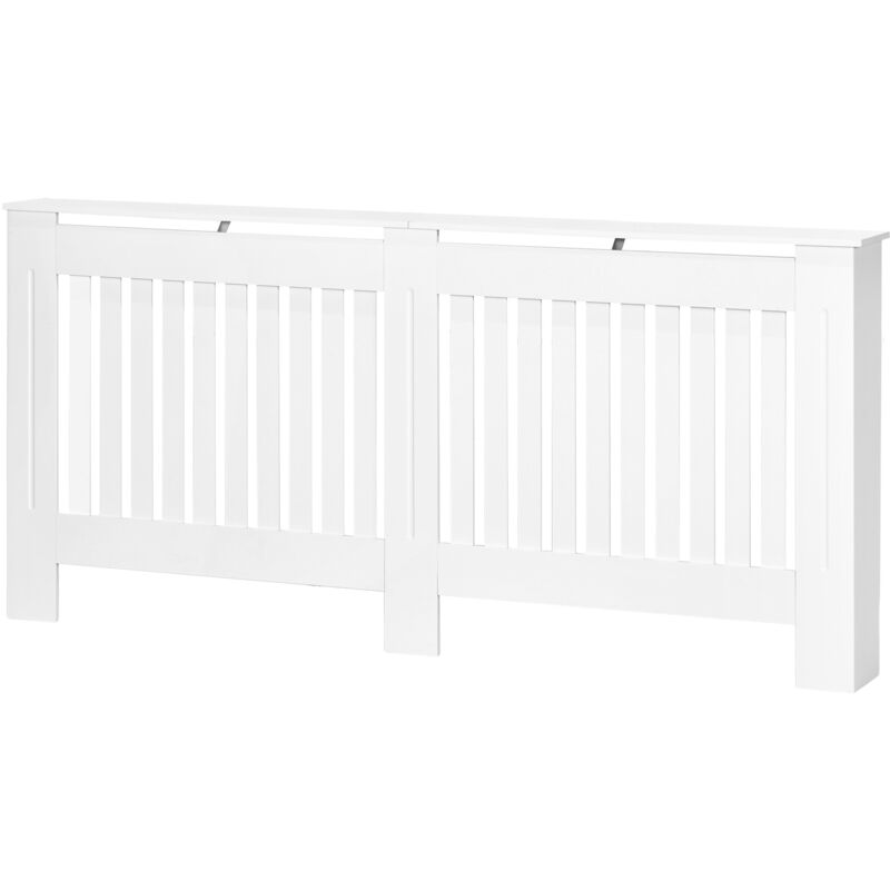 foto del prodotto homcom copritermosifone a doghe in mdf 172x19x81 cm bianco