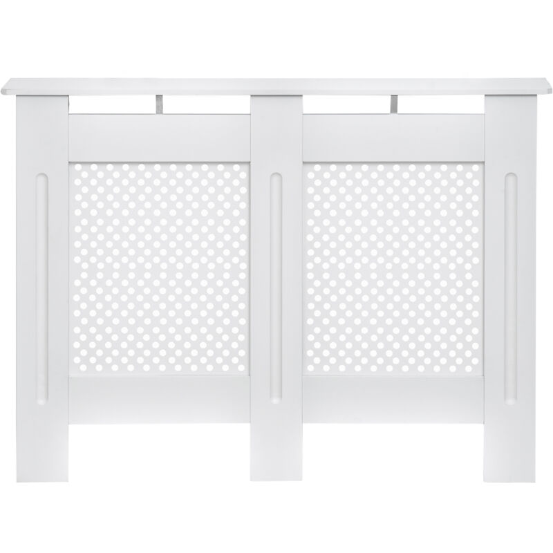 foto del prodotto homcom copritermosifone a griglia in mdf 111.5x82x19 cm bianco