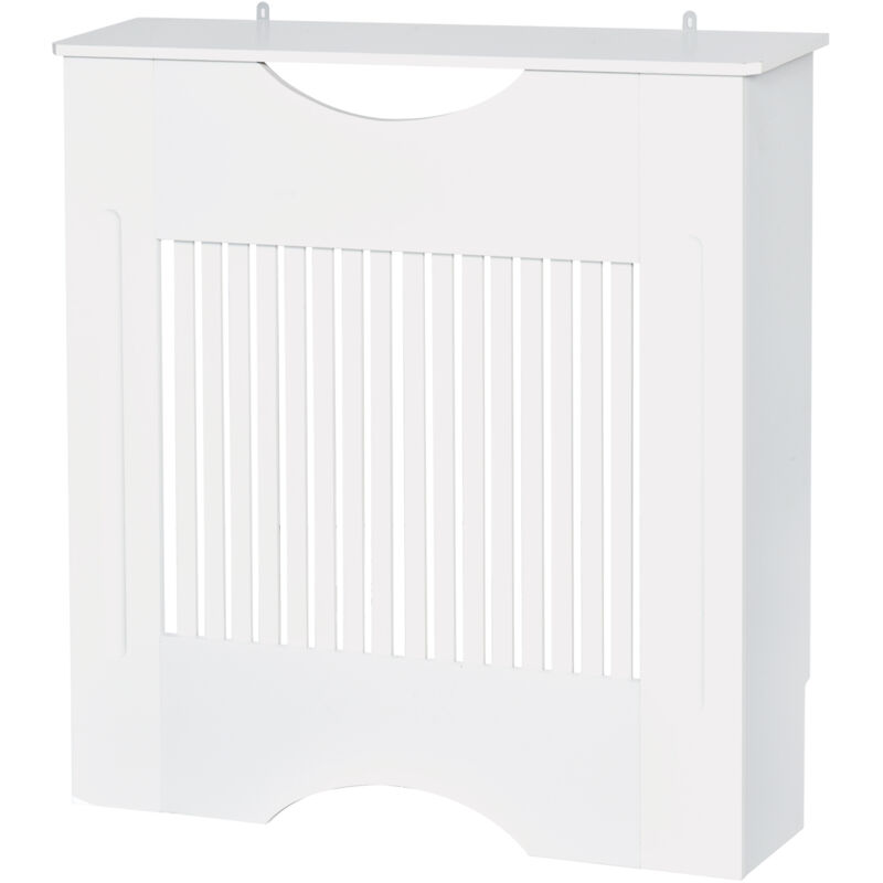foto del prodotto homcom copritermosifone bianco in mdf 78x19x82 cm con piano d appoggio