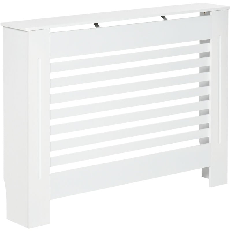 foto del prodotto homcom copritermosifone in legno bianco con struttura a doghe 112 x 19 x 81cm
