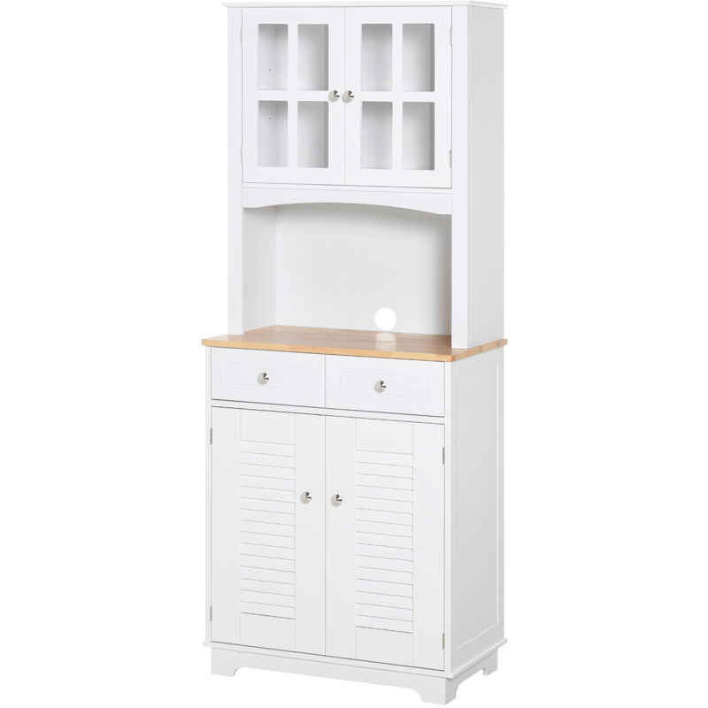 foto del prodotto homcom credenza alta per cucina armadio dispensa in stile classico