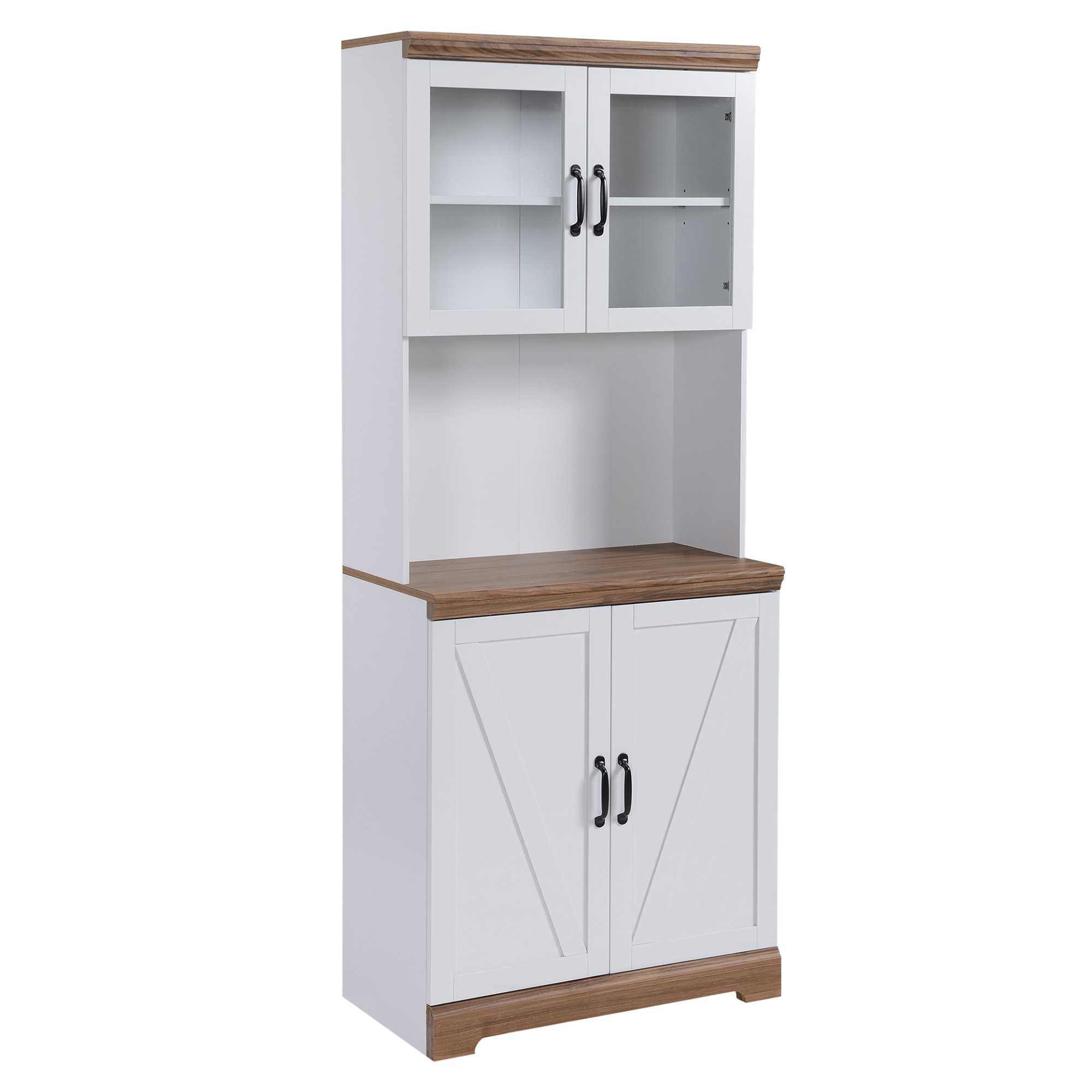 foto del prodotto homcom credenza cucina in mdf con armadietti a 2 ante e piano di lavoro, 80x39.5x176 cm aosom