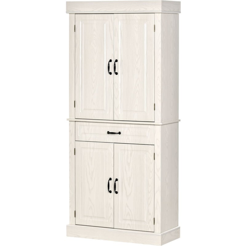 foto del prodotto homcom credenza cucina stile coloniale con cassetto e 2 armadietti bianco