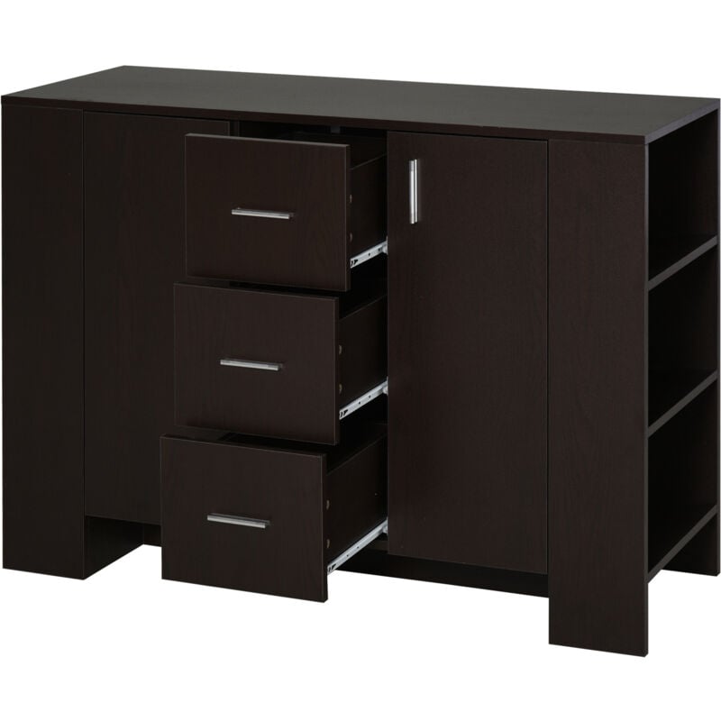foto del prodotto homcom credenza in stile classico per sala da pranzo in legno scuro