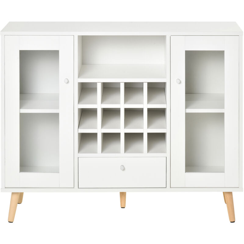 foto del prodotto homcom credenza moderna in legno con cantinetta vini 12 bottiglie 100x33x80cm