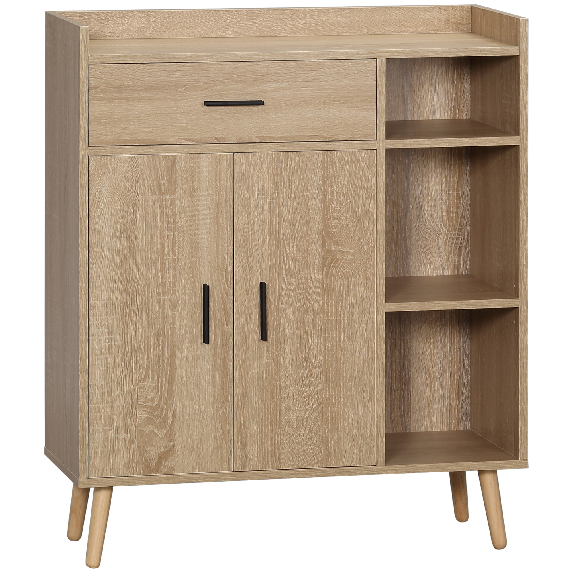 foto del prodotto homcom credenza moderna multiuso con armadietto e cassetto in legno 80x30x96.5cm aosom