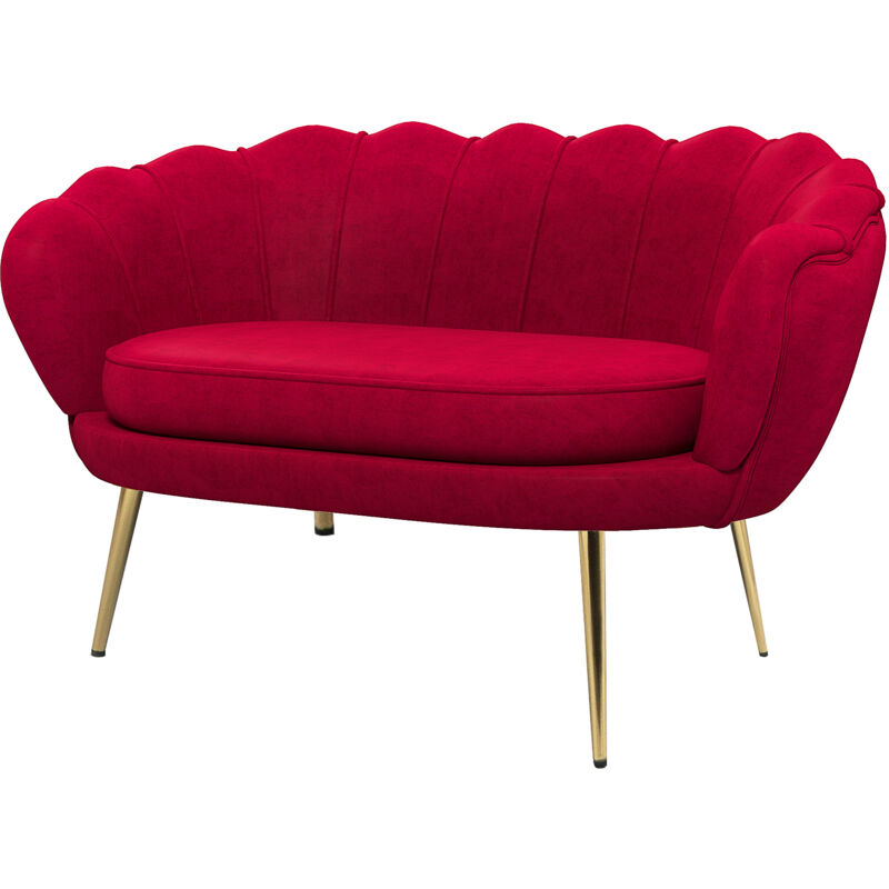 foto del prodotto homcom divanetto 2 posti in stile industrial chic effetto velluto rosso scuro