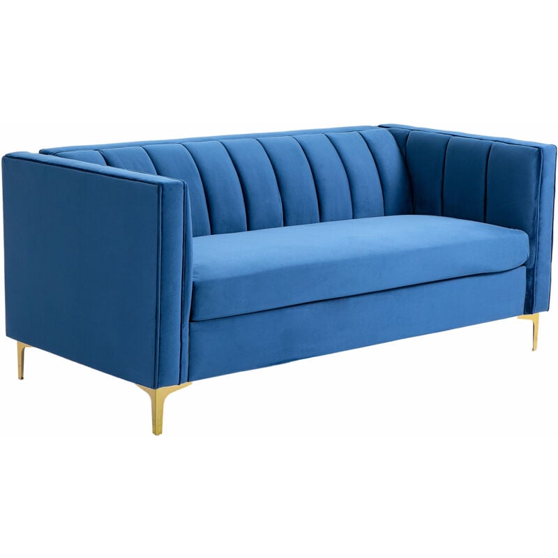 foto del prodotto homcom divano in velluto 3 posti con cuscino sfoderabile gambe dorate braccioli