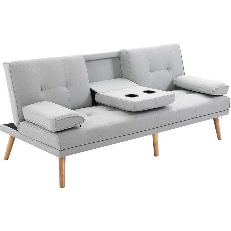 foto del prodotto homcom divano letto 3 posti design scandinavo reclinabile 2 braccioli
