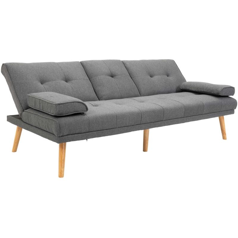 foto del prodotto homcom divano letto 3 posti design scandinavo reclinabile con 2 braccioli