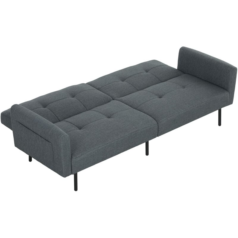 foto del prodotto homcom divano letto clic clac effetto lino con schienale regolabile grigio