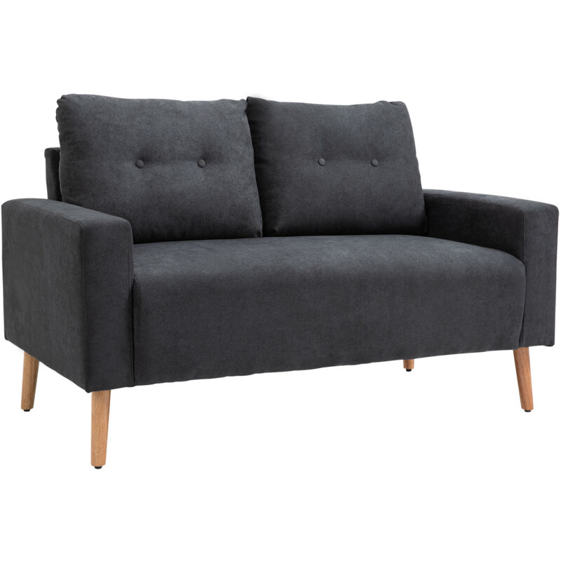 foto del prodotto homcom divano moderno 2 posti stile nordico in tessuto e legno grigio