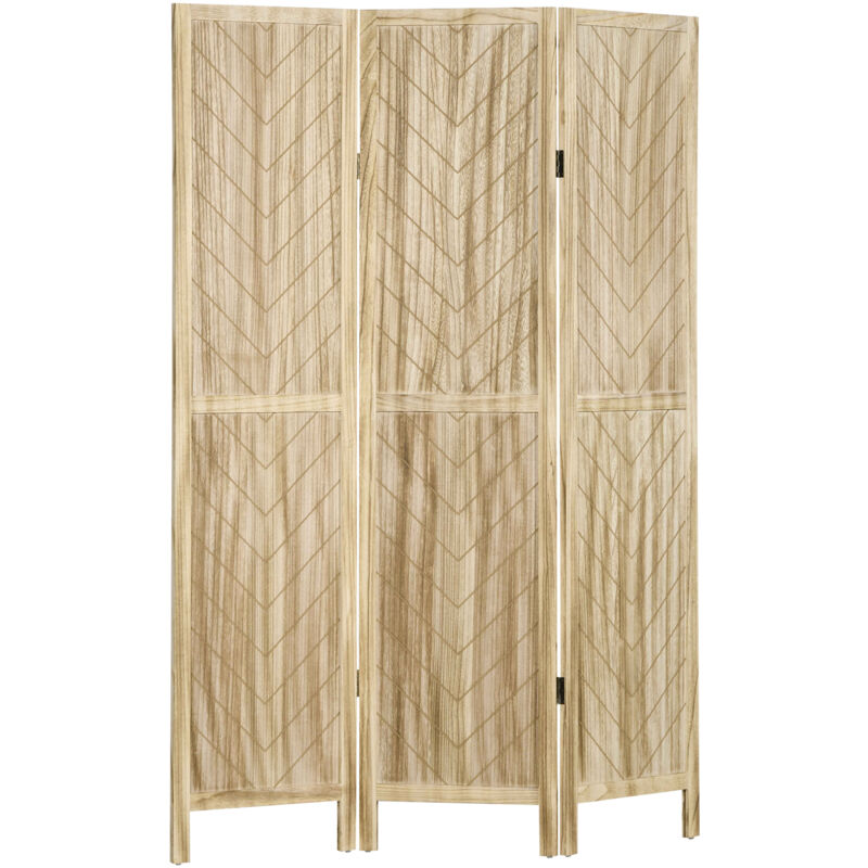 foto del prodotto homcom divisorio ambiente pieghevole a 3 ante in legno 120x1.6x170 cm