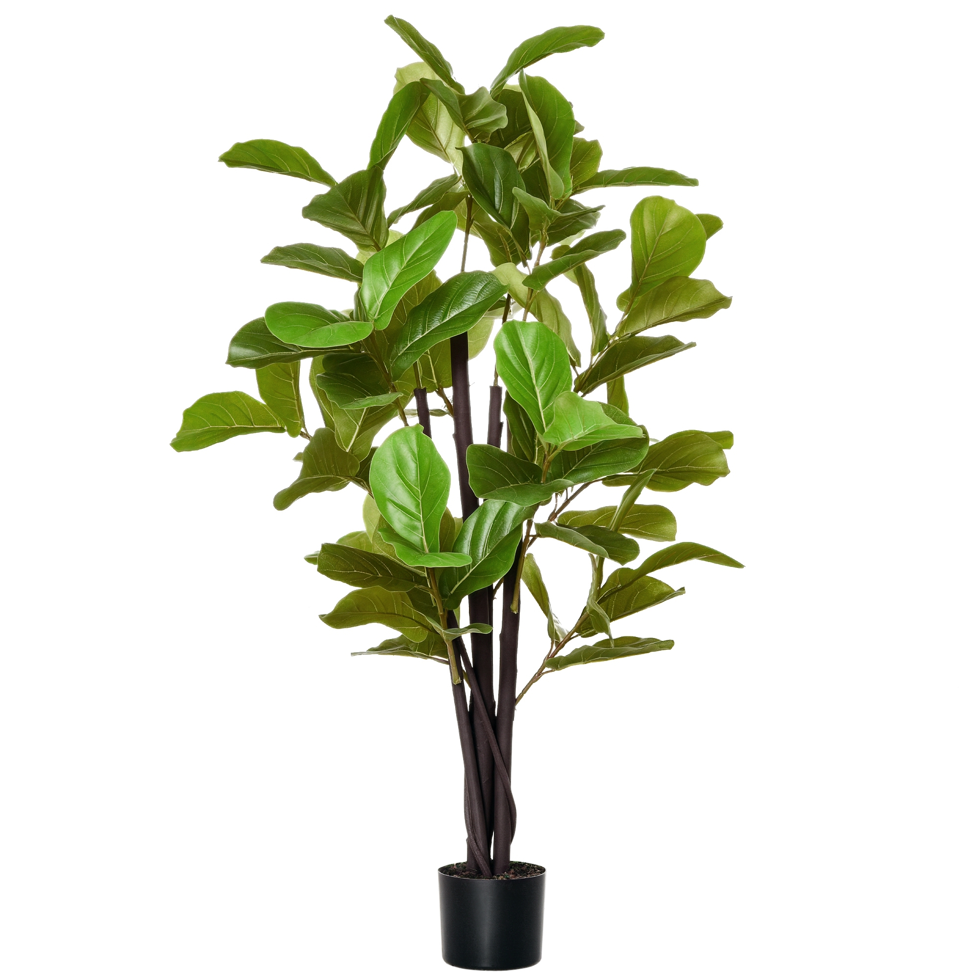 foto del prodotto homcom ficus artificiale 130cm per interni ed esterni, pianta artificiale realistica con 78 foglie aosom