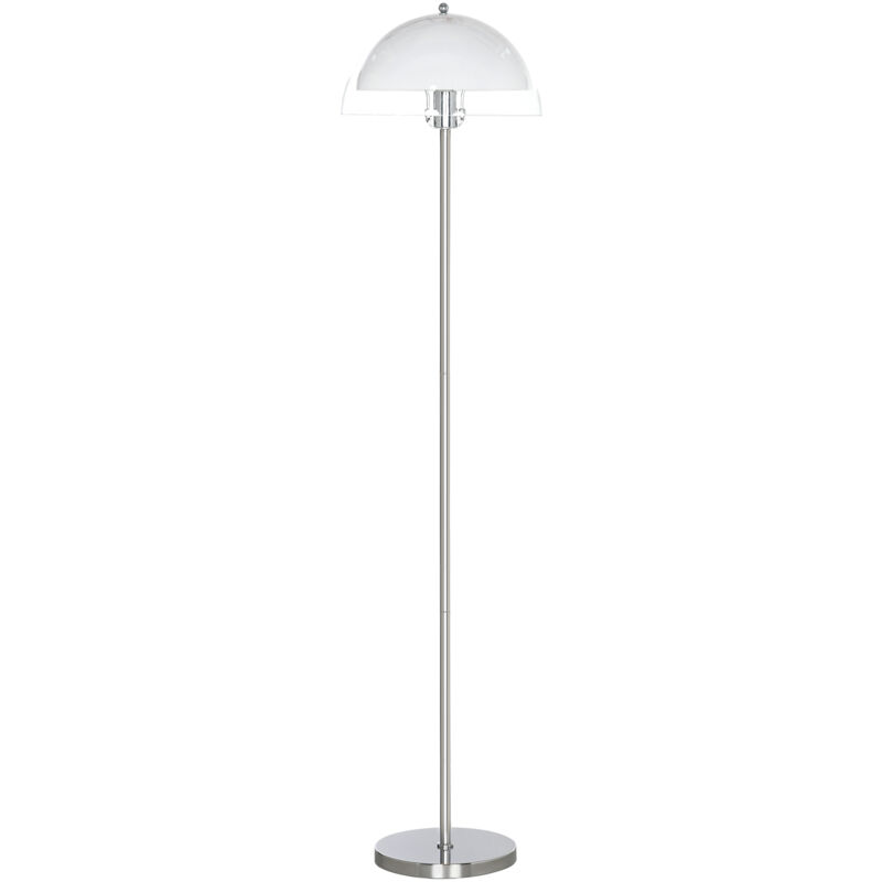 foto del prodotto homcom lampada a piantana con paralume a 2 strati 35x150 cm bianca
