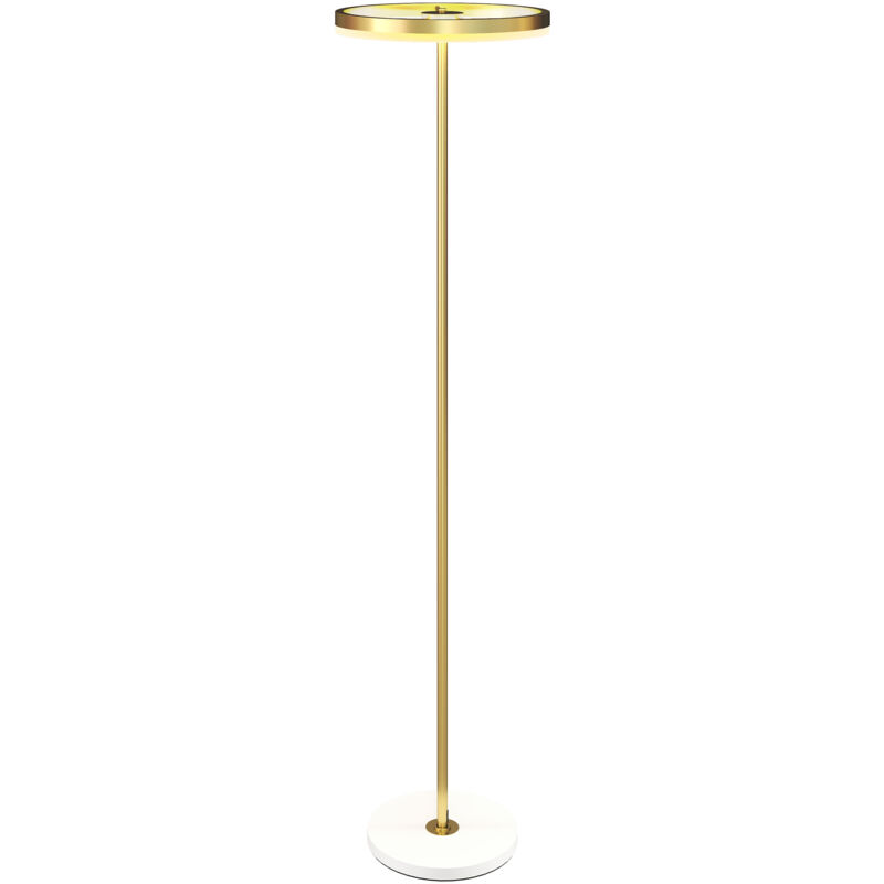 foto del prodotto homcom lampada a piantana dimmerabile interruttore e pedale e 3 luminosit oro
