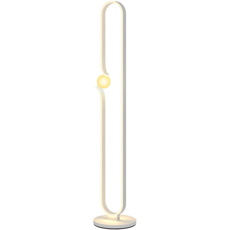 foto del prodotto homcom lampada da pavimento a led regolabile a forma di nota musicale bianca