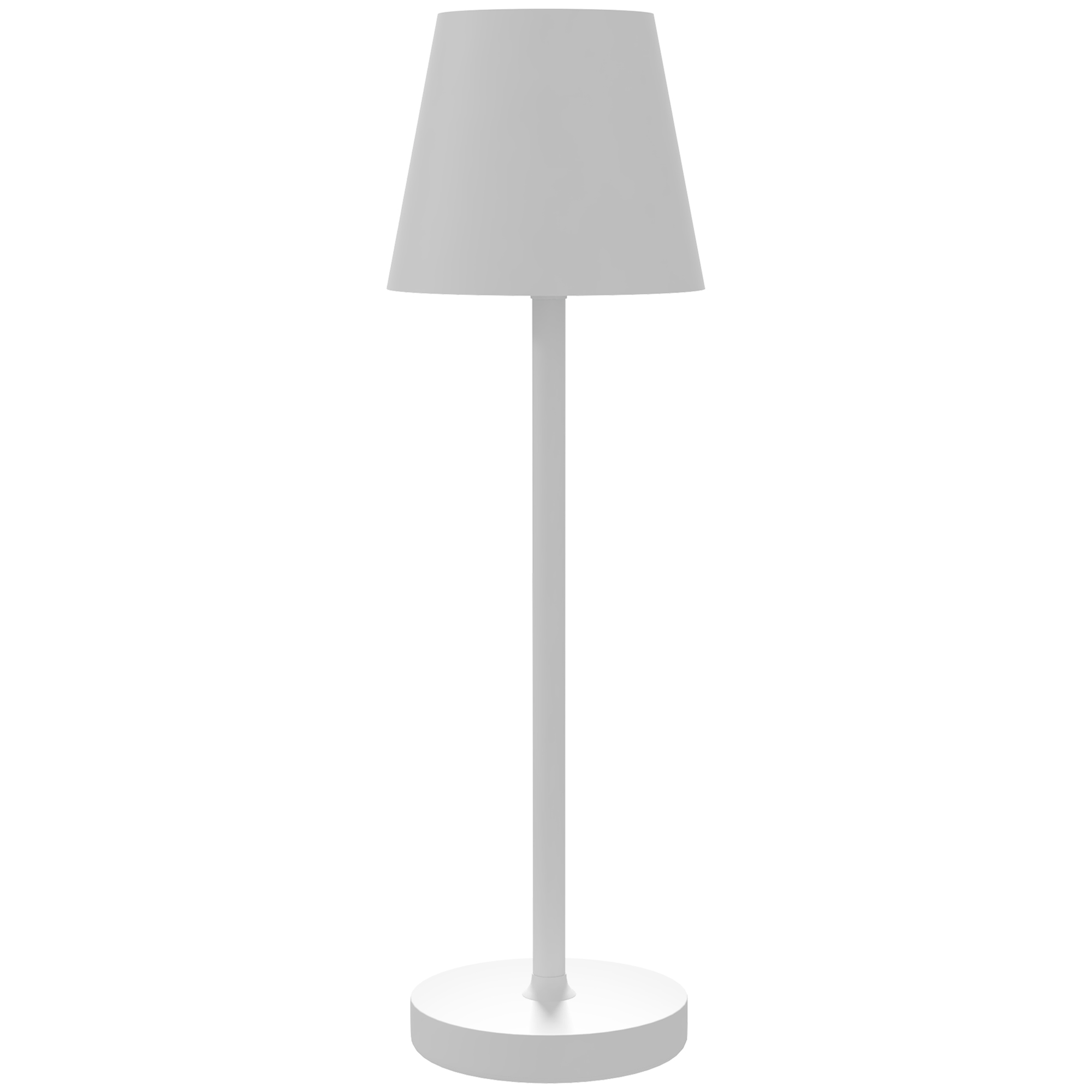 foto del prodotto homcom lampada da tavolo portatile in acrilico e metallo da 3600mah con cavo di ricarica, 11.2x36.5 cm, bianco aosom
