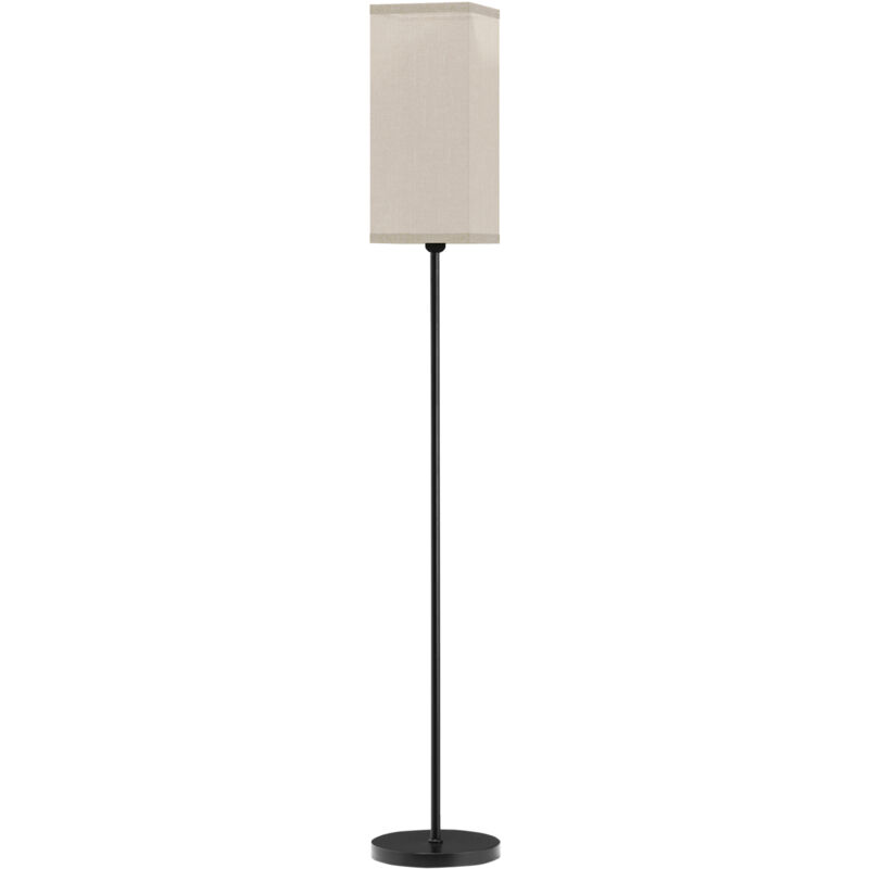 foto del prodotto homcom lampada moderna in tessuto con interruttore a pedale nero e beige