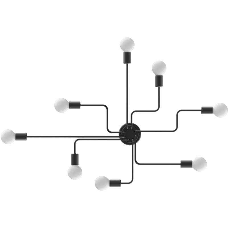 foto del prodotto homcom lampadario a soffitto moderno 8 punti luce, design industriale