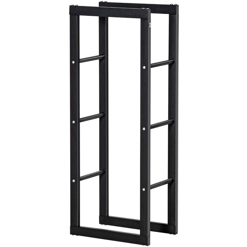 foto del prodotto homcom legnaia verticale in metallo nero da interni ed esterni 40x25x100 cm
