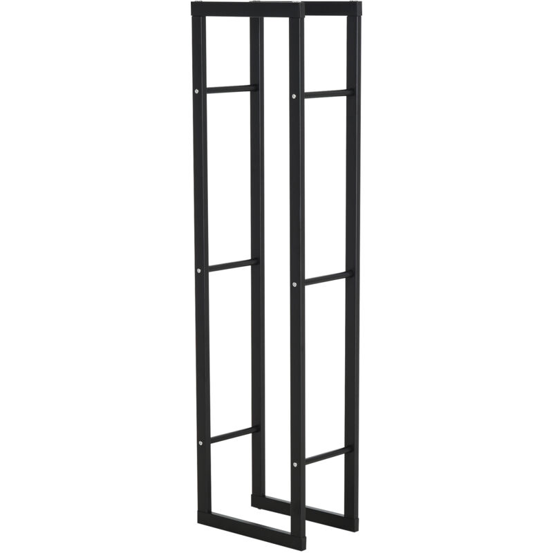foto del prodotto homcom legnaia verticale in metallo nero da interni ed esterni 40x25x150 cm