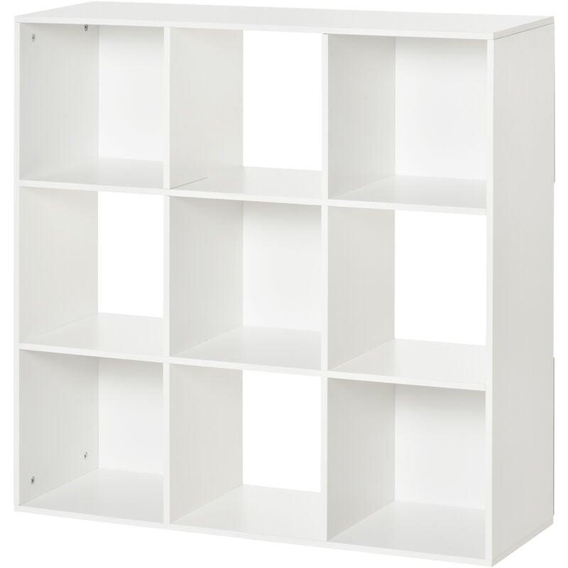 foto del prodotto homcom libreria bianca dal design moderno con 9 scomparti in legno