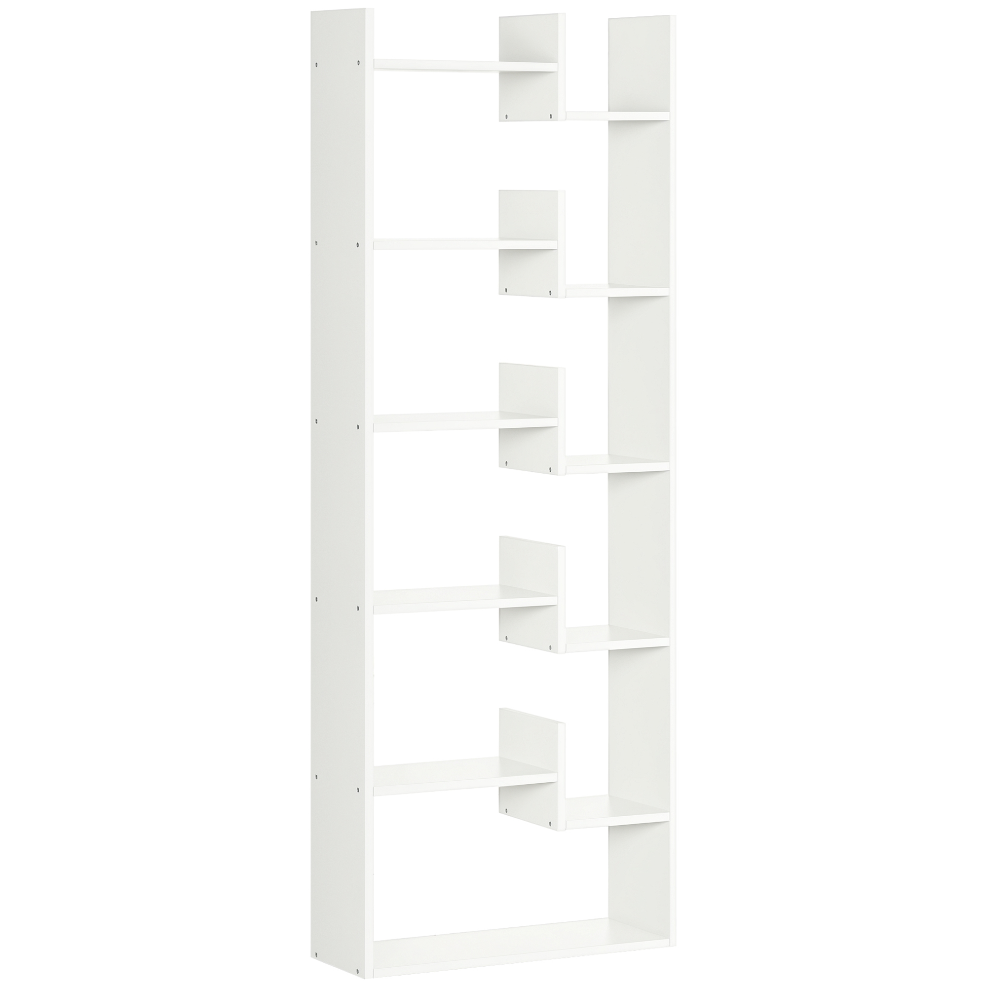 foto del prodotto homcom libreria moderna a 6 livelli con 11 scaffali aperti per studio e soggiorno, 61x23x162.6 cm, bianco aosom