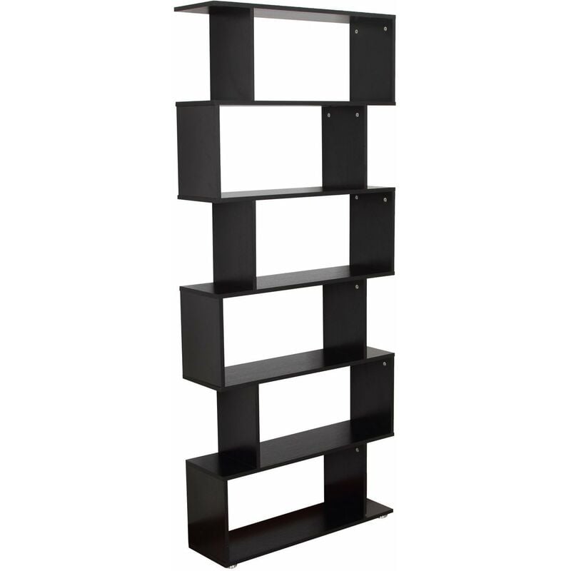 foto del prodotto homcom libreria moderna con 6 ripiani in legno casa e ufficio 80x24x191cm nero