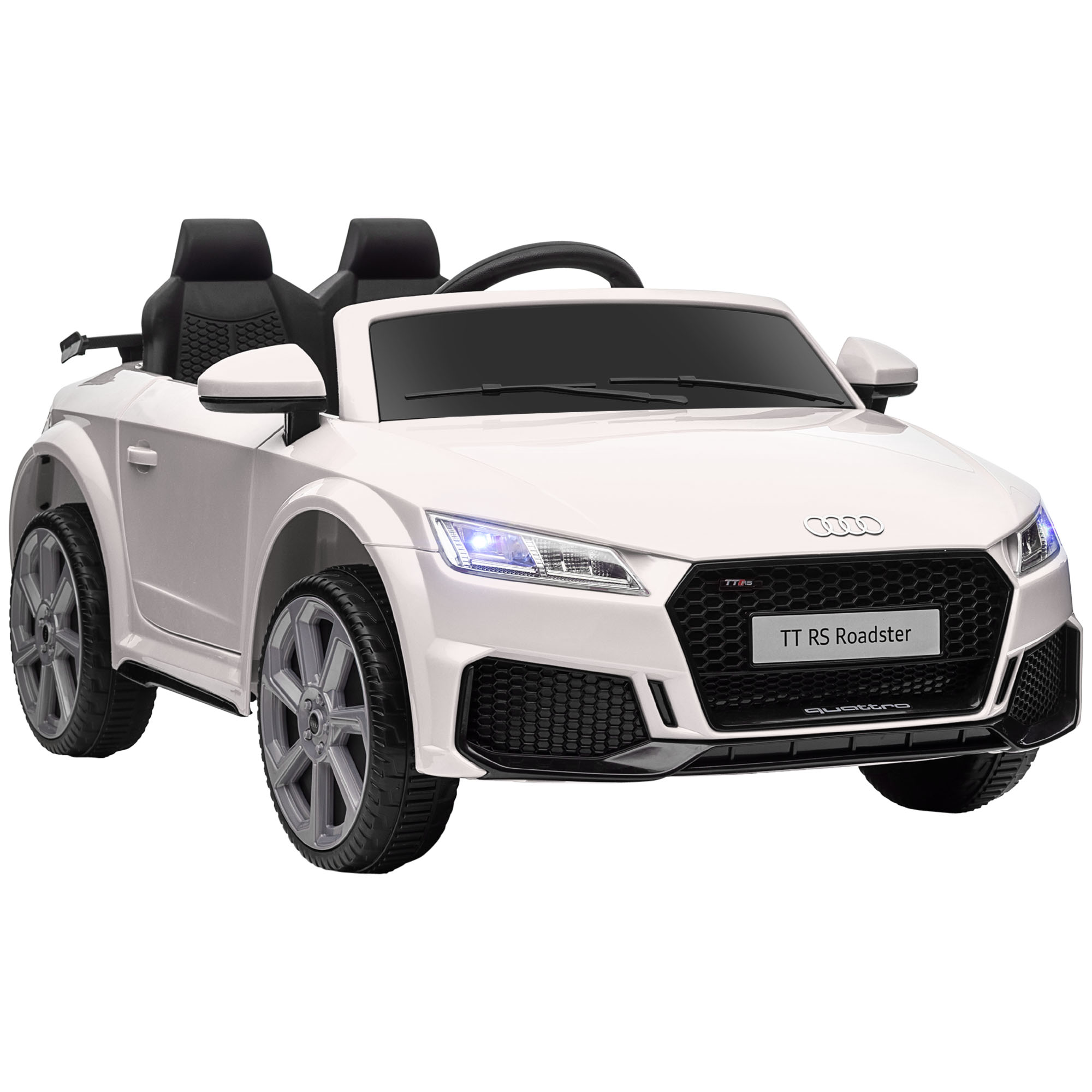 foto del prodotto homcom macchina elettrica per bambini 3-5 anni audi tt con telecomando, portiere apribili e fari led, bianco