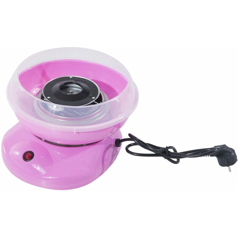 foto del prodotto homcom macchina per zucchero filato in acciaio inox alluminio e pp 450w rosa