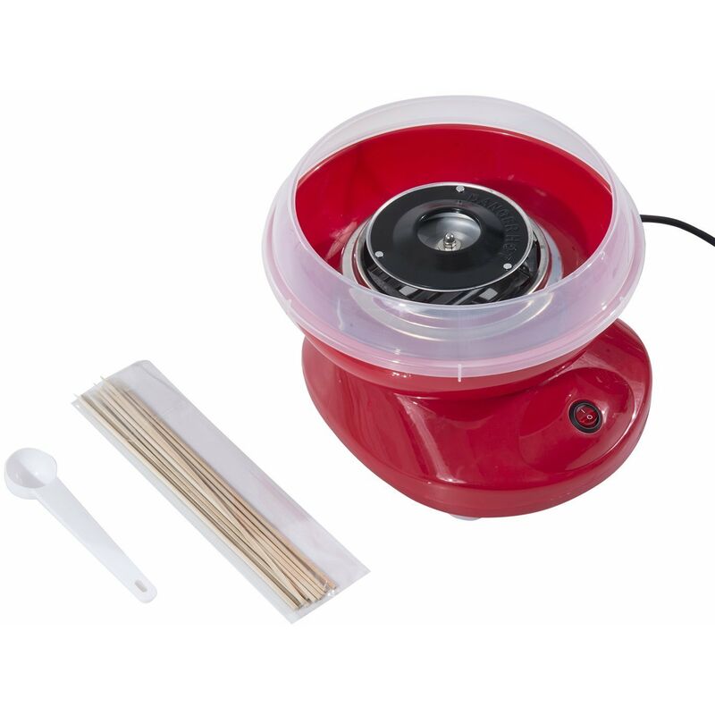 foto del prodotto homcom macchina per zucchero filato in acciaio inox alluminio e pp 450w rosso