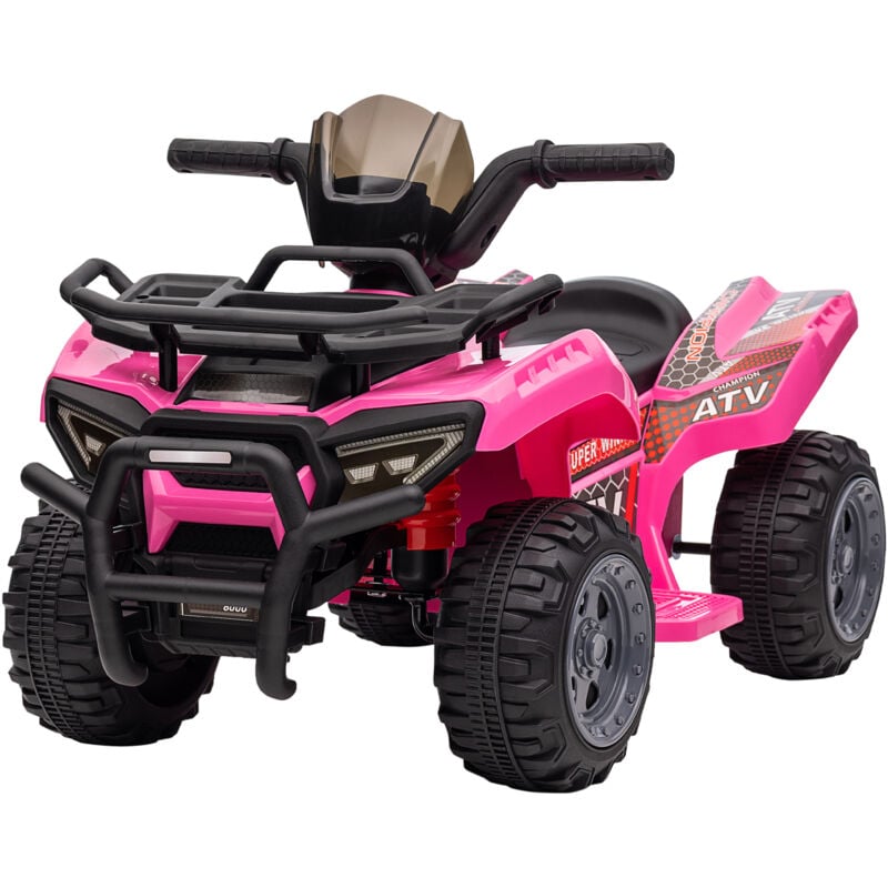 foto del prodotto homcom mini quad elettrico per bambini 18 36 mesi con batteria 6v rosa
