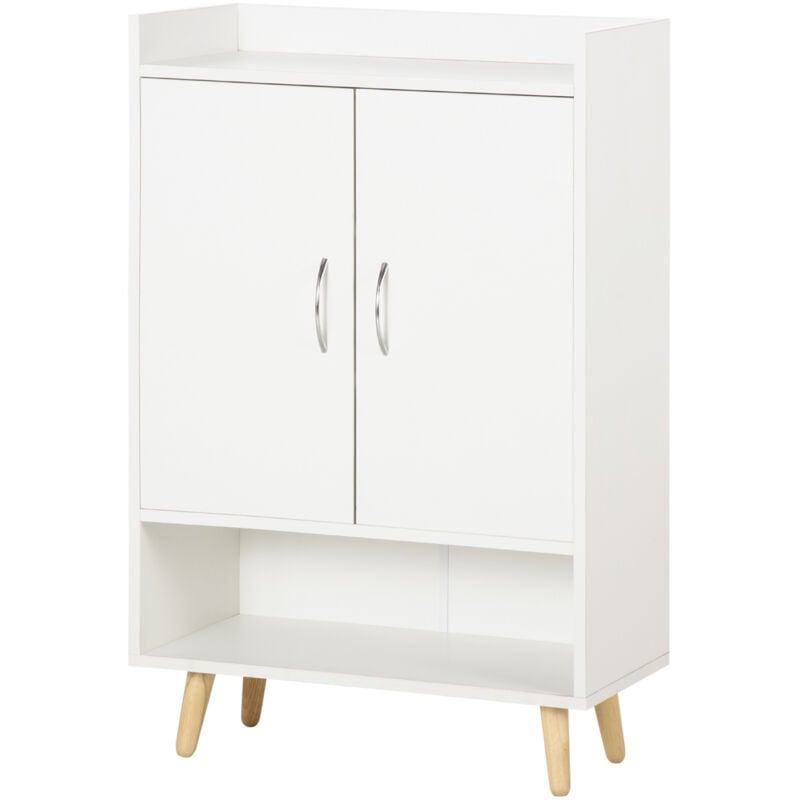 foto del prodotto homcom mobile armadio scarpiera salvaspazio in legno bianco per entrata