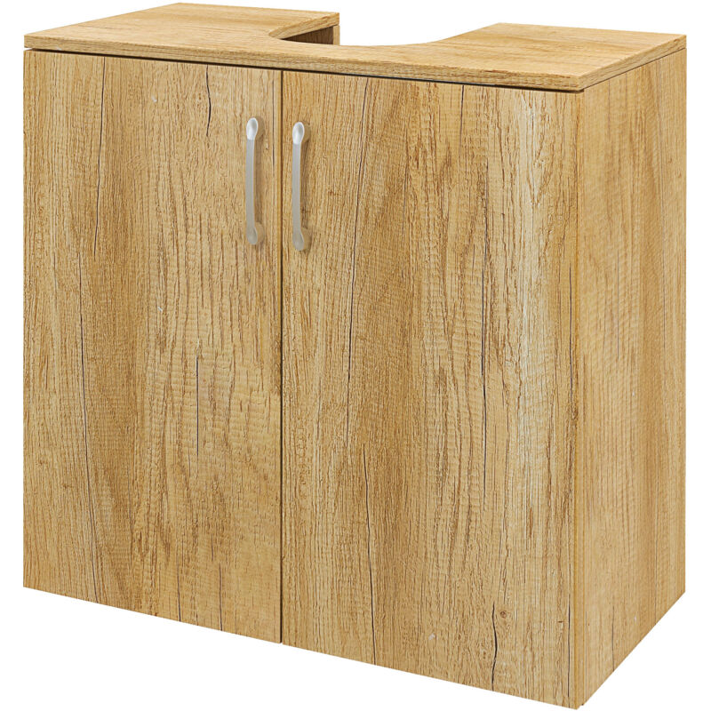 foto del prodotto homcom mobile bagno sospeso sottolavabo 2 ante e 2 ripiani in legno naturale