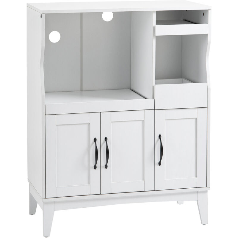 foto del prodotto homcom mobile cucina con 2 armadietti e ripiani estraibili 84x39x109cm bianco