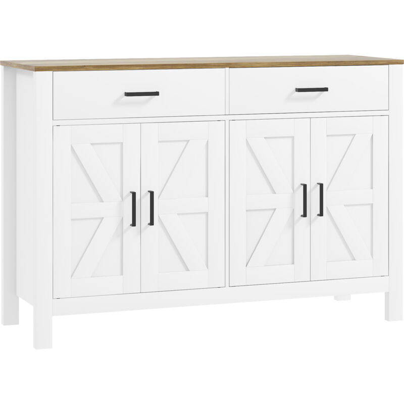 foto del prodotto homcom mobile cucina con 2 cassetti e 2 armadietti con mensole regolabili bianco