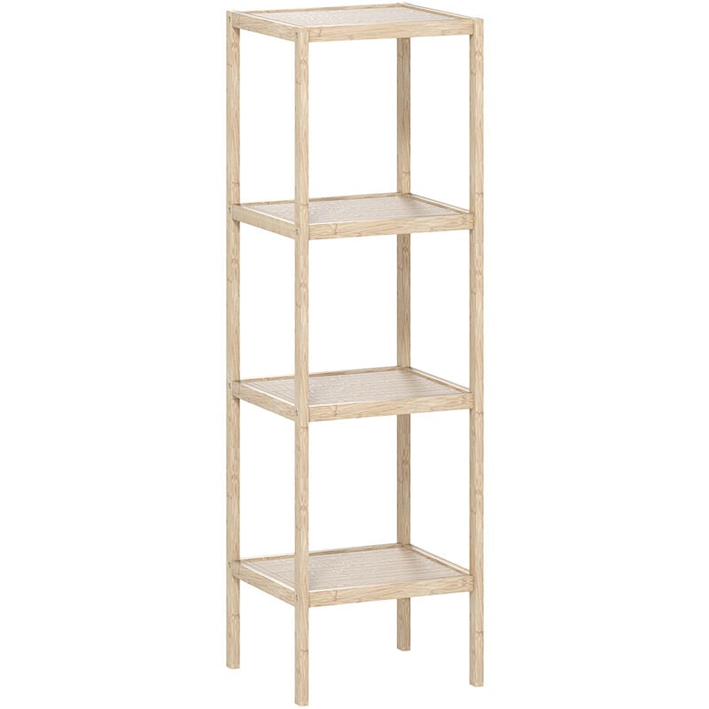 foto del prodotto homcom mobile da bagno moderno a 4 livelli in bamb 33x31x110 cm color legno
