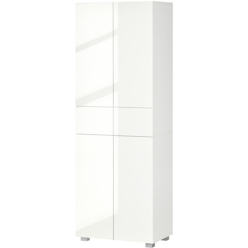 foto del prodotto homcom mobile dispensa alto con 5 livelli di scaffali ripiani regolabili 4 porte