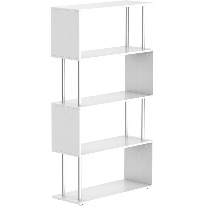 foto del prodotto homcom mobile libreria design 4 ripiani casa e ufficio in legno bianco