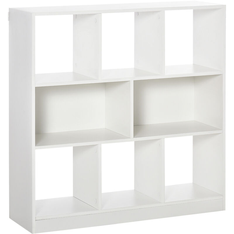 foto del prodotto homcom mobile libreria portaoggetti a 3 livelli in mdf bianco
