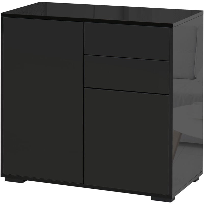 foto del prodotto homcom mobile moderno multiuso 2 armadietti e 2 cassetti, apertura a pressione