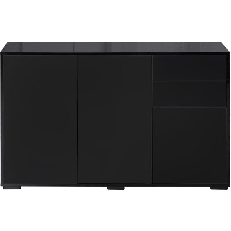 foto del prodotto homcom mobiletto multiuso 117x36x74cm nero con apertura a pressione