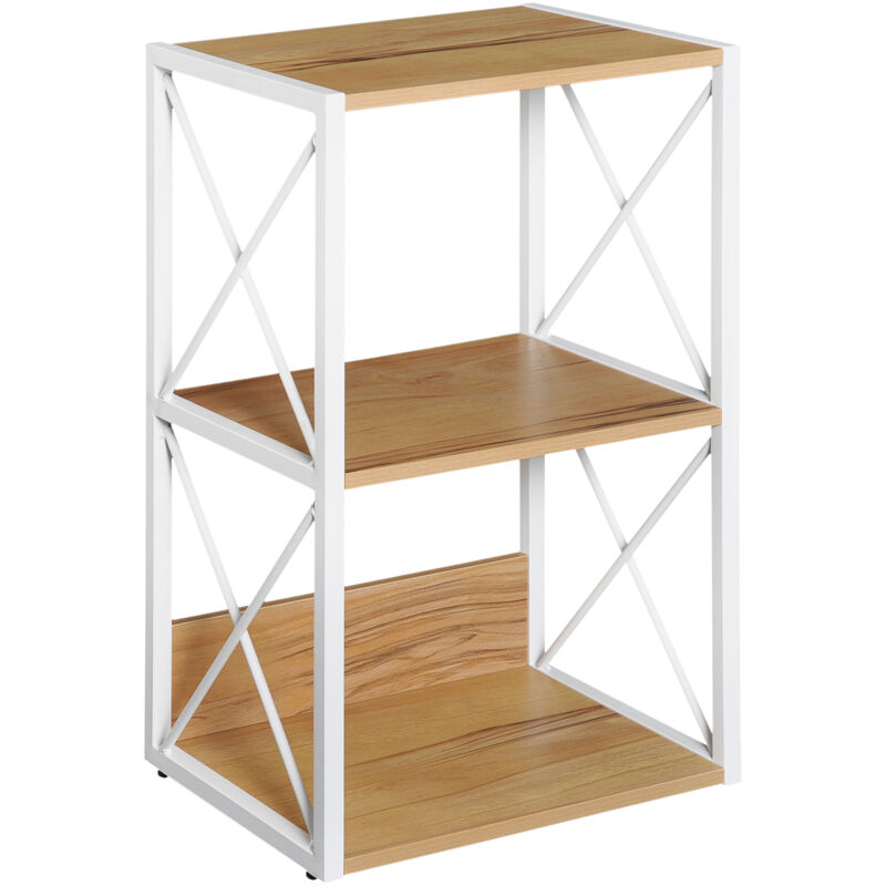 foto del prodotto homcom mobiletto scaffale per soggiorno cucina bagno 3 ripiani legno