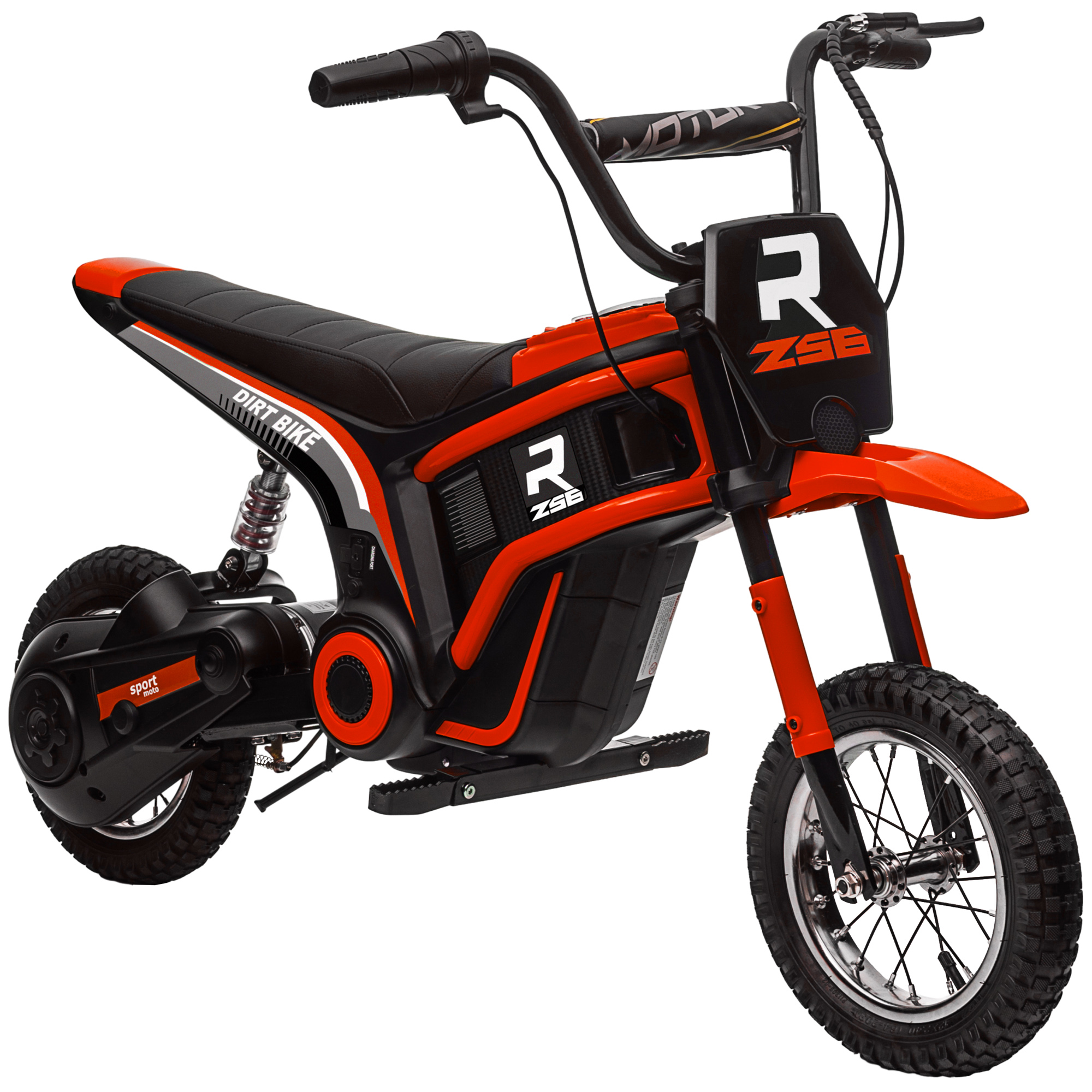 foto del prodotto homcom moto elettrica per bambini con acceleratore manuale, 2 velocità 8-16km/h, età 8-12 anni, rosso