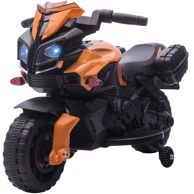 foto del prodotto homcom moto per bambini 18 48 mesi 6v con fari e clacson arancio