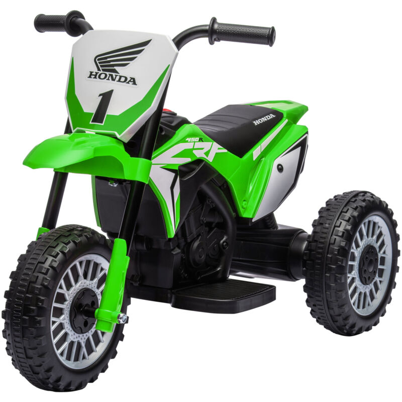 foto del prodotto homcom moto per bambini elettrica honda crf450rl a 3 ruote et 18 36 mesi verde