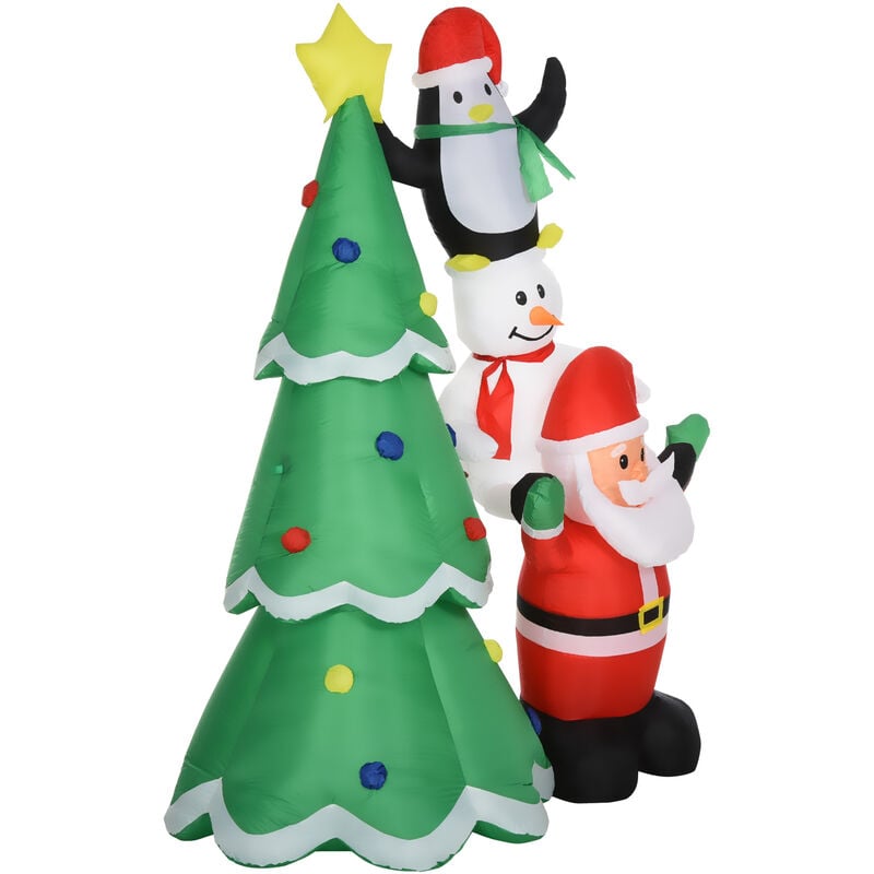 foto del prodotto homcom - natale gonfiabile da 243cm impermeabile con luci led e babbo natale
