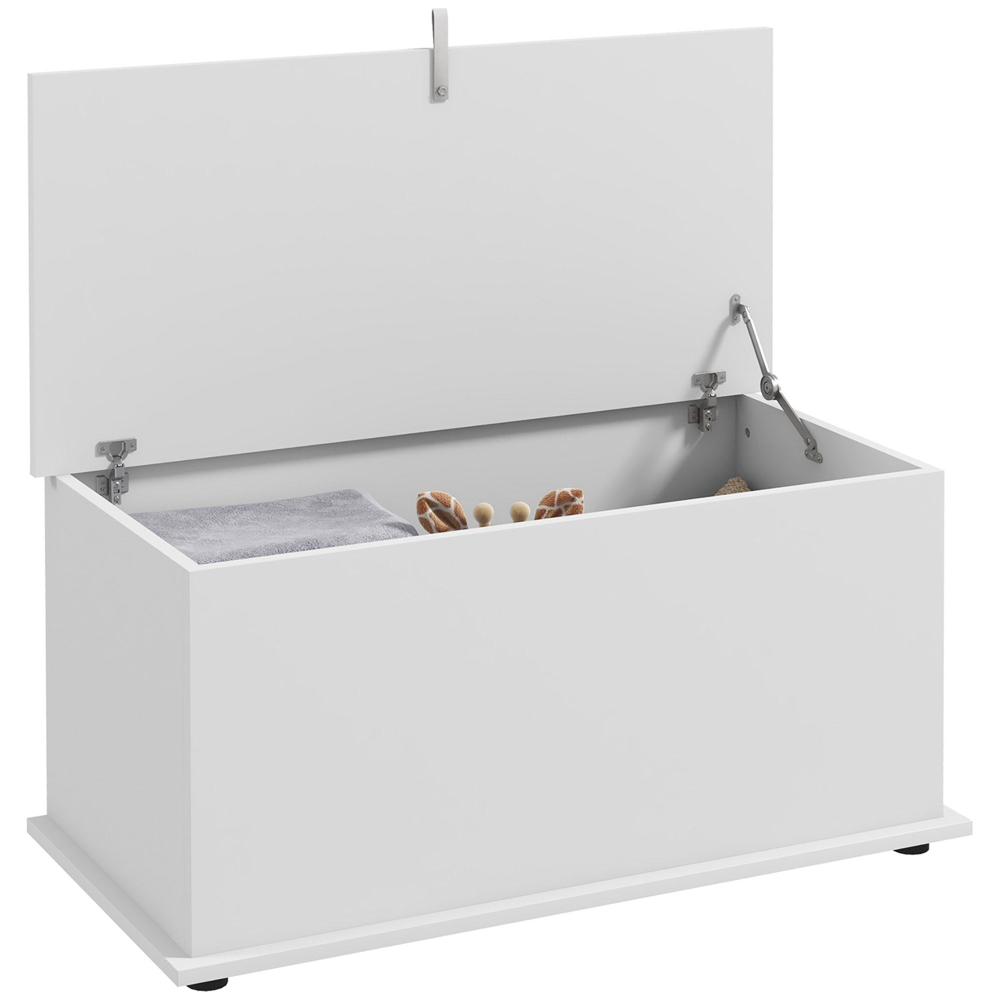 foto del prodotto homcom panca contenitore multiuso in legno per camera e ingresso, 80x40x40 cm, bianco