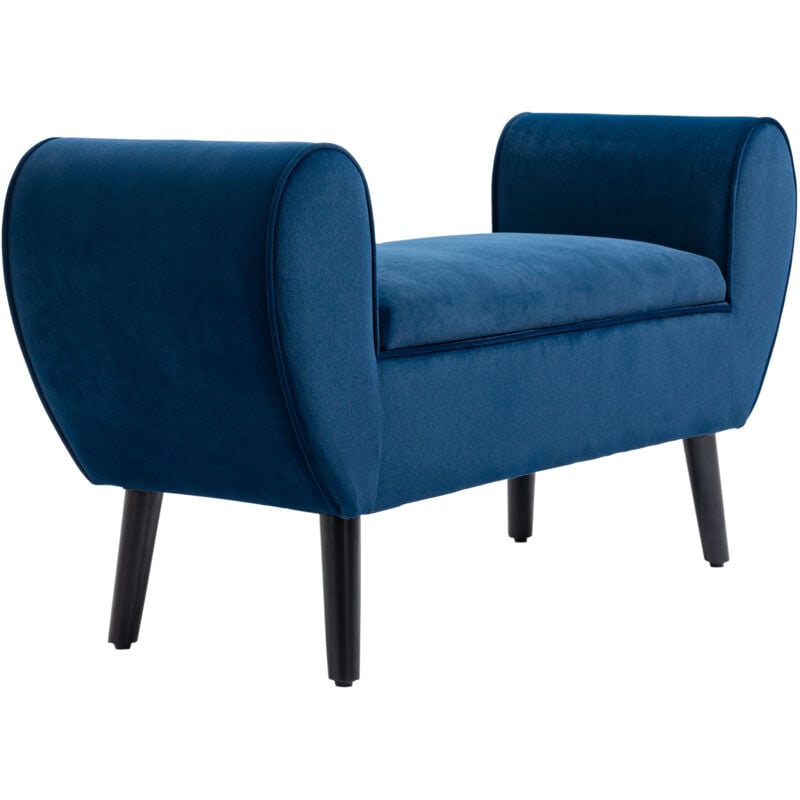 foto del prodotto homcom panca contenitore per camera da letto e ingresso in tessuto vellutato blu
